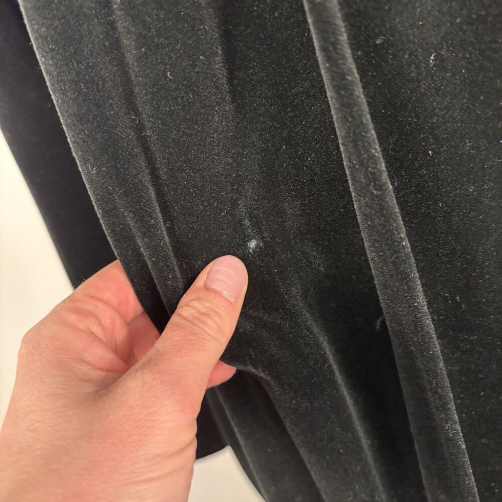 Vintage Black Velvet Long Opera Coat Dress Gothic Evening J S Collections Small - Picture 4 of 12